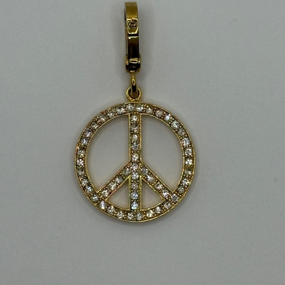 Juicy Couture Pink & Rhinestone Peace Sign Charms - Picture 1 of 2